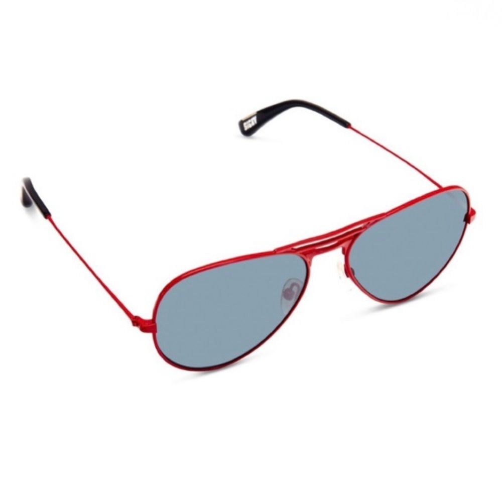 Men’s Black and Red Aviator Sunglasses